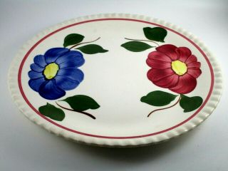Vintage Blue Ridge Pottery China Dinner Plate Maroon Trim Floral 9 " Across