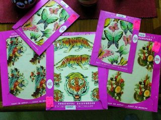 Vintage Meyercord Butterfly Fruit Vegatables Tigers Decals 70s Usa