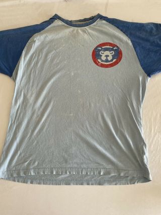 Vintage Look Mlb Cubs Grey And Blue T - Shirt Men’s Size Large (tt13)