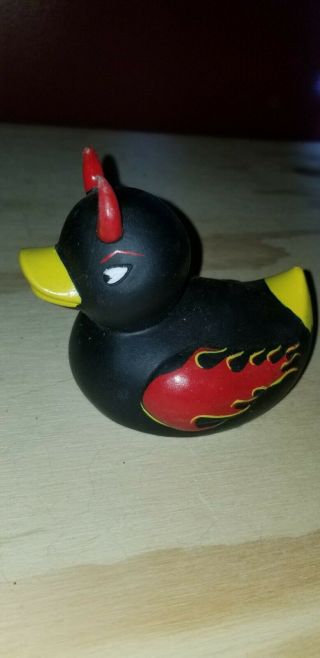 Vtg Rare - Rubber Evil Devil Duck Ducky Duckie Toy By 2000 Accoutrements