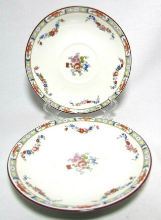 2 Vintage J & G Meakin Sol Floral Saucers 6 1/2 Inch Made In England 1912 No Cup