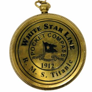Vintage White Star Line Pocket Compass 1912 R.  M.  S.  Titanic