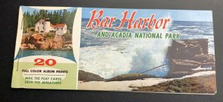 Vtg Bar Harbor Acadia National Park Postcard Album 5 Left In Album Plus Mini 