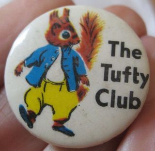 The Tufty Squirrel Road Safety Club Vintage 1960 - 70s Members Pin Badge