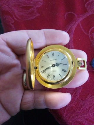 Vintage Majestime 17 Jewel Incabloc Hunting Case Pocket Watch Running France A,