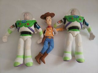 Vintage Burger King Disney Pixar Toy Story 1995 Woody And 2 Buzz Lightyear Plush
