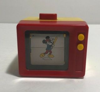 Illci Vintage Toy Mickey Mouse Playing Baseball Flip Tv