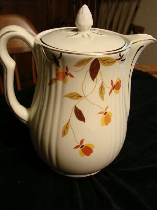 Hall Autumn Leaf Jewel 12 Cup Coffee Pot With Lid Vintage Pottery