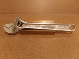 Vintage Crescent Tool Co 10 " Adjustable Wrench Usa