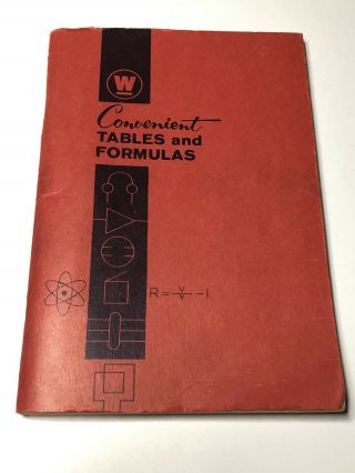 Vintage Westinghouse Convenient Tables & Formulas Maintenance Hints