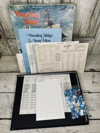 Vintage 1975 Wooden Ships & Iron Men War Board Game By Avalon Hill Complete