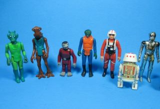 Star Wars 1978 - 79 Vintage Loose Figures Luke Greedo Gonk R5d4,  Bonus