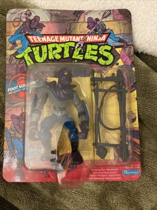 Teenage Mutant Ninja Turtles 1990 Foot Soldier Action Figure - 44 Back Moc