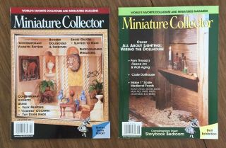 2 Vtg Dollhouse Miniature Collector Magazines,  June & Sept.  2002,  Inserts
