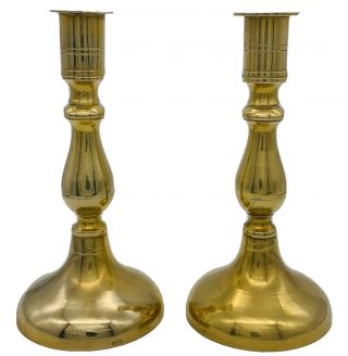 “2”antique - Vtg Solid Brass Candle Holders Home Decor Candlesticks 7.  1/2”