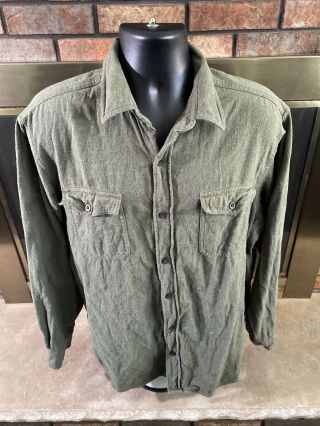 Vintage Red Head Brand Green Long Sleeve Button Up Hunting Shirt Mens Size Xl
