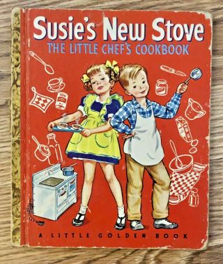 Vintage Little Golden Book 1950 Susies Stove 1st Edition A Printing G,