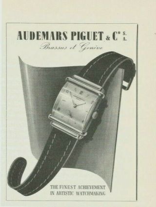 Vintage 1948 Print Ad Audemars Piguet Swiss Watch Movement Mid Century Art