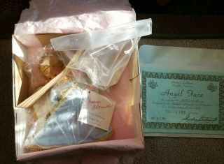 Vintage Madame Alexander Angel Face - 8 " Doll - With Harp,  Box And Stand