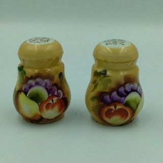 Vintage Lefton China Hand Painted Fruit Design Salt And Pepper Shaker