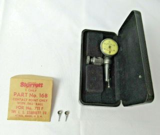 Vintage Starrett The " Last Word " Universal Test Indicator With Case No.  711 - F