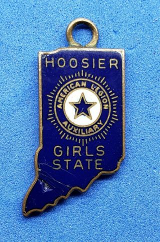 Vintage Charm Pendant Indiana Hoosier American Legion Auxiliary Girls State
