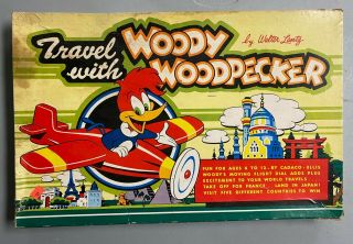 Vintage 1956 Travel With Woody The Woodpecker Board Game Cadaco Ellis