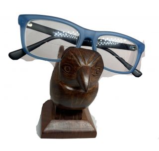 Matr Boomie Bird Eye Glasses Holder Wooden Carved Vintage