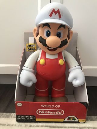 World Of Nintendo Large 20 Inch Fire Flower Power Mario Figure Statue