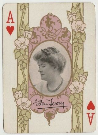 Ellen Terry Vintage 1908 The Stage 65x Playing Card - Theatre Actress Ah