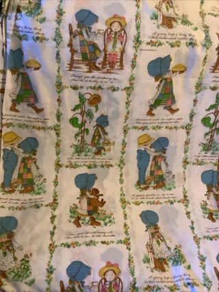 Vintage Holly Hobbie Twin Flat Sheet Pillowcase American Greetings Morgan Jones