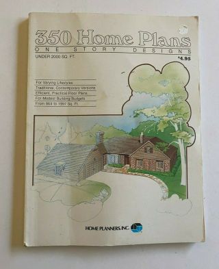 Vintage 1982 Home Planners Inc.  350 One Story Design Home Plans House Design