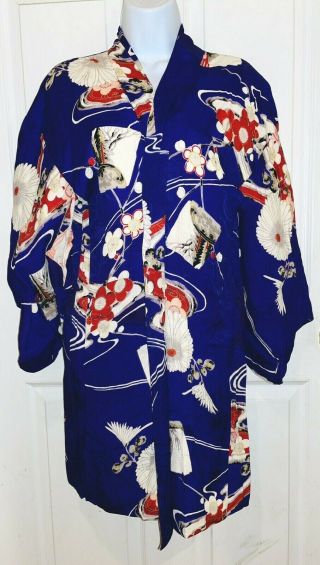 Silk Haori Jacket Vintage Japanese Woman 
