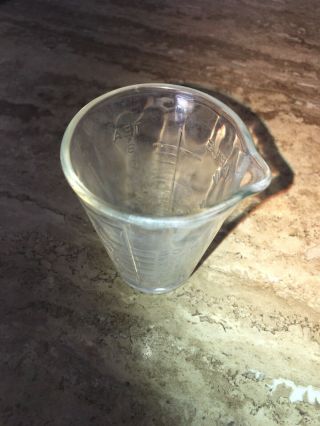 Vintage Dessert Small Glass Measuring Cup W Spout Tbsp Tsp Oz 1 - 1/2oz Shot Glass