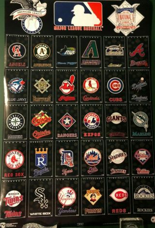 Vintage Major League Baseball Team Logo Poster - 1995 Measures 22 X 34 Inches