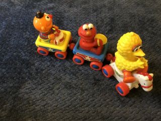 Vintage Sesame Street St.  Pull Along Train Big Bird Elmo Ernie Toys By Tyco 1996