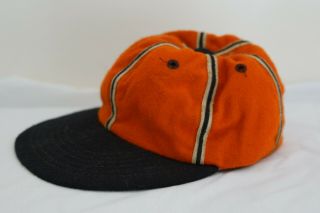 Vintage Orange And Navy Stripe Baseball Cap/hat Elastic