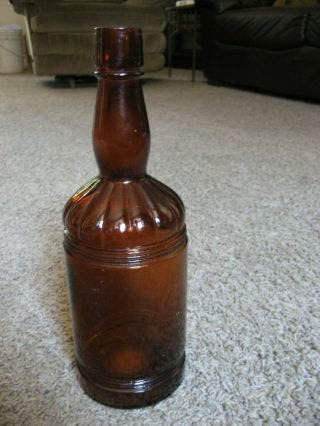 Antique Vintage,  Brown Glass Bottle - Dallemand & Co.  Chicago,  11 - 1/4 " Tall