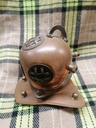 Vintage Copper And Brass Mini Deep Sea Diving Helmet G10