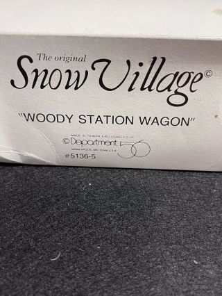 VINTAGE 1988 SNOW VILLAGE DEPT 56 WOODY STATION WAGON ACCESSORY - 5136 - 5 3