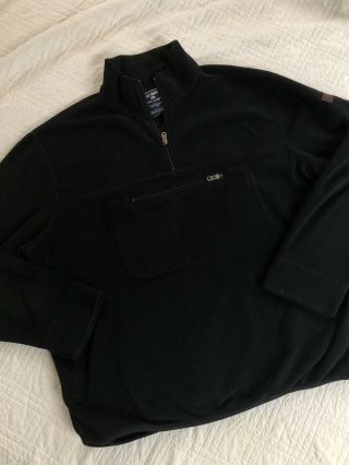 Vintage 90s Ralph Lauren Polo Sport Black Fleece Sweatshirt Jacket Mens Xl