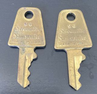 Set Of 2 Vintage Samsonite Streamlite Luggage Key 96