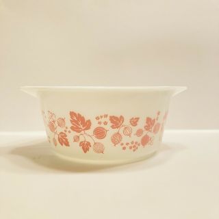 Vintage Pyrex Pink Gooseberry 474 - B Casserole Bowl Baking Dish