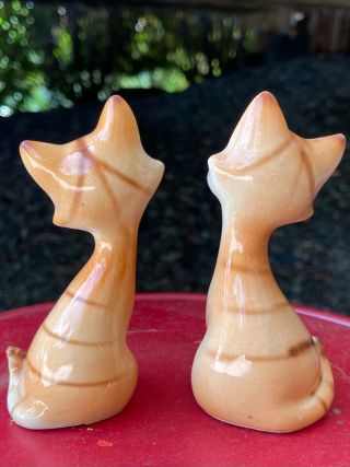 Small Pair Retro Mod Long Neck Cat Ceramic Figurine MCM Groovy Vintage Japan 3