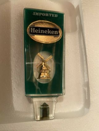 Vintage Heineken Beer Lucite Tap Handle Knob With Windmill