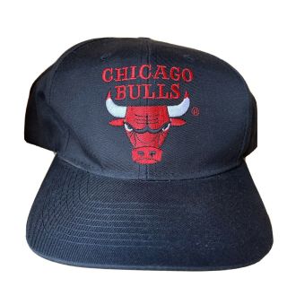 Vintage 90s Chicago Bulls Plain Logo Snapback Hat By The G Cap Jordan Rodman Nba