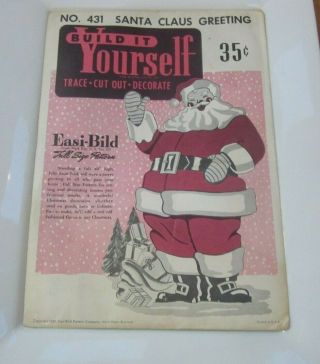 Vintage 1952 Easi - Bild Full Size Pattern Santa Claus No.  431 - Uncut