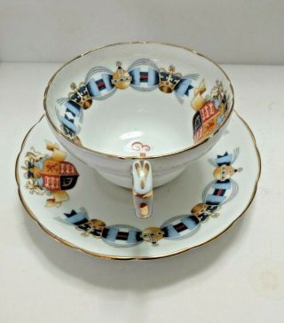 Vintage Foley Bone China Queen Elizabeth Coronation teacup and saucer set 1953 3