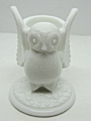 Owl Toothpick Holder Vintage Westmoreland White Milk Glass Figure 60 