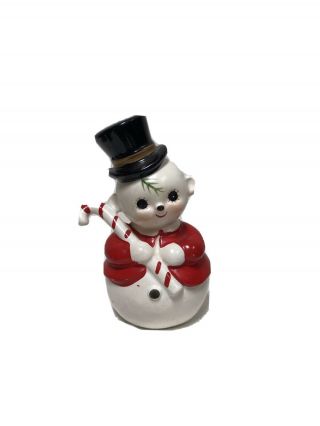 Vintage 50’s Christmas Snowman With Ears Planter